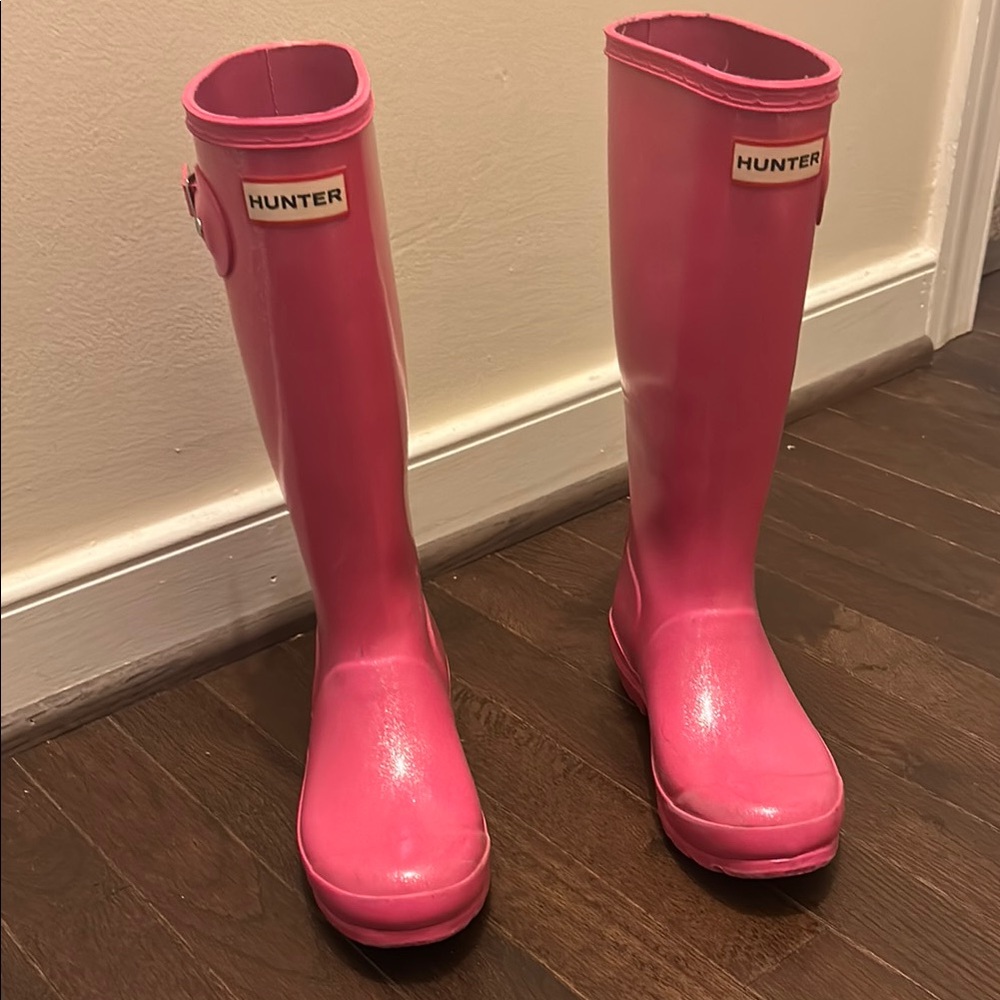 Hunter Sparkly Pink Rain Boots